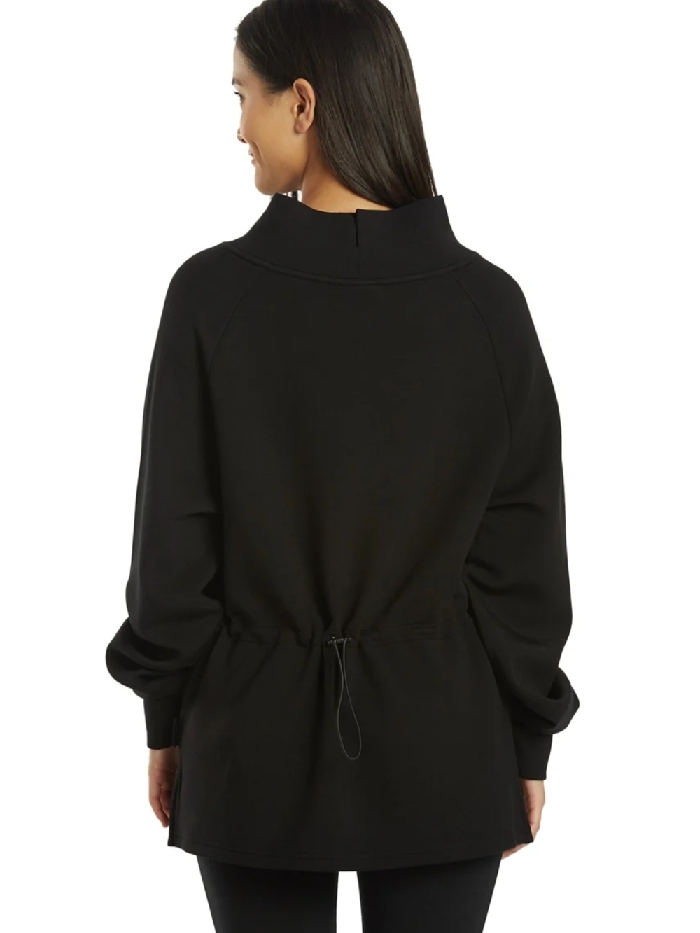 Varley Arcola Black Double Soft Sweatshirt with Cinch Waist Size Extra Small - Picture 2 of 10